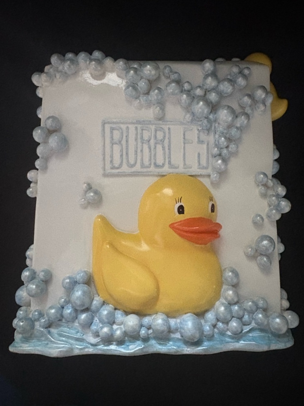 Vintage 3D Bubble Bath Tissue Box Cover Rubber Ducks Blue Bubbles Decor - Picture 2 of 13